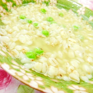 白湯de❤胚芽大麦ビタバァレーの中華粥❤